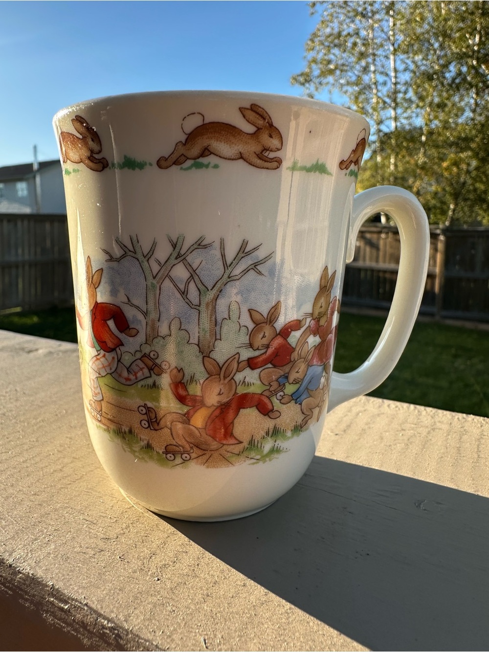 Vintage Royal Doulton Bunny Bunnykins roller skating mug